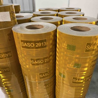 よい価格 サウジアラビア向けSASO 2913準拠金属化イエロー反射テープ（アルミニウムコーティング） オンライン