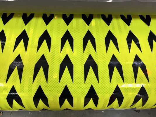 よい価格 蛍光イエローUV印刷可能矢印サイン プリズム反射シートロール オンライン