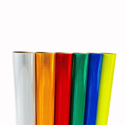 よい価格 4x150FT マイクロホワイトイエロー 高可視性 マイクロダイヤモンドグレード 反射シートフィルム 交通標識用ビニール ODM オンライン