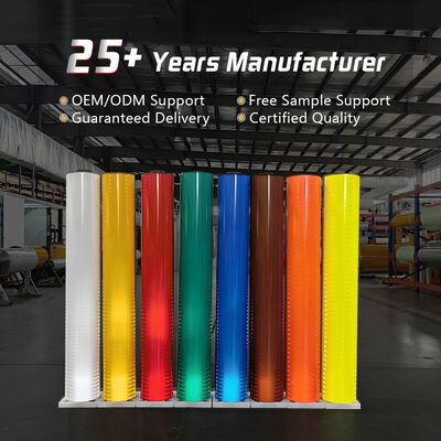 よい価格 交通標識用ASTM D4956 Type IV HIP再帰反射シート、10年間の屋外耐久性、広角再帰反射性能 オンライン